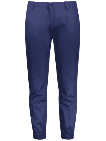 Cheap Zipper Fly Patched Jogger Pants