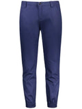 Cheap Zipper Fly Patched Jogger Pants