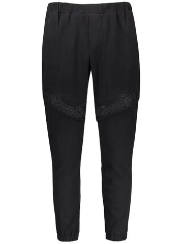 Pretty Casual Embroidered Elastic Waist Pants