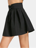 Gorgeous Ruffles Lace Up A Line Mini Skirt