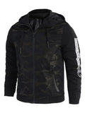 Trendy Camo Side Letter Hooded Jacket