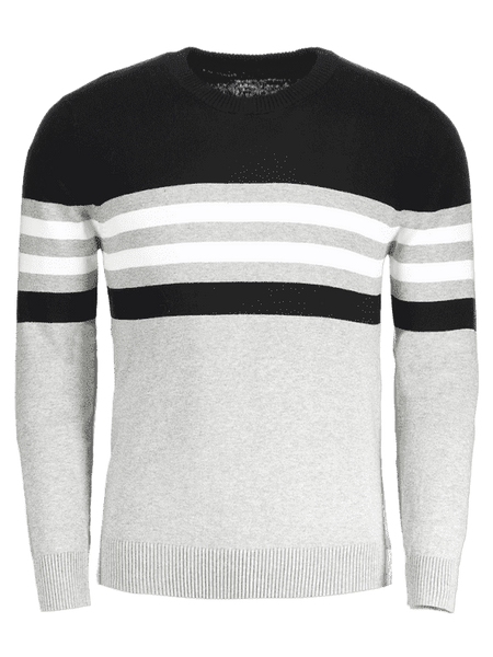 Trendy Crew Neck Striped Sweater