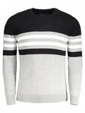 Trendy Crew Neck Striped Sweater