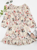 Fashion Ruffle Hem Floral Print Dress