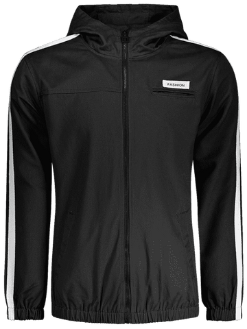 Pretty Graphic Patch Stripe Windbreaker Jacket