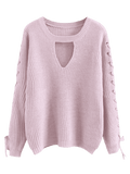 Fashion Lace Up Chunky Choker Sweater
