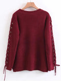 Fashion Lace Up Chunky Choker Sweater