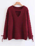 Fashion Lace Up Chunky Choker Sweater
