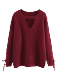 Fashion Lace Up Chunky Choker Sweater