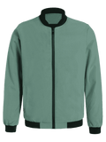 Cheap Embroidered Contrast Trim Bomber Jacket