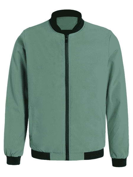 Cheap Embroidered Contrast Trim Bomber Jacket