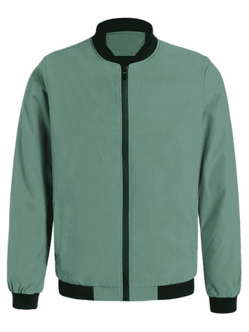 Cheap Embroidered Contrast Trim Bomber Jacket
