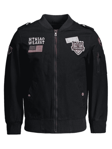 Fashion Enbroidered Applique Bomber Jacket