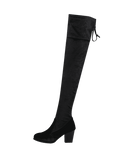 Trendy Pointed Toe Chunky Heel Over The Knee Boots