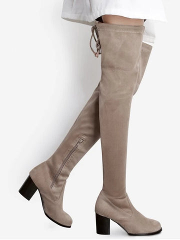 Trendy Suede Pointed Toe Over The Knee Boots