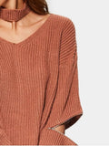 Chic Zipper Sleeve Chunky Choker Sweater