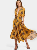 Beautiful Batwing Floral Cut Out Maxi Dress