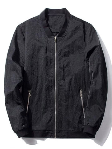 Fun Stand Collar Zip Pocket Bomber Jacket