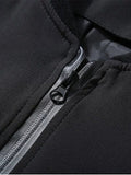 Trendy Stand Collar Badge Zip Pocket Bomber Jacket