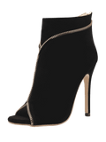 Stunning Zip Embellished Peep Toe Stiletto Heel Boots