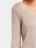 Fun Flare Sleeve Cropped V Neck Sweater