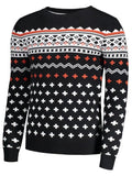 Trendy Crew Neck Mens Jacquard Sweater
