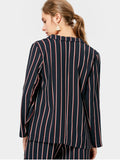 Trendy Open Front Striped Blazer