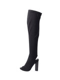 Trendy Slingback Peep Toe Chunky Thigh High Boots