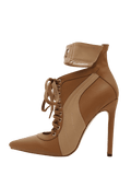 Stitching Pointed Toe Stiletto Ankle Boots