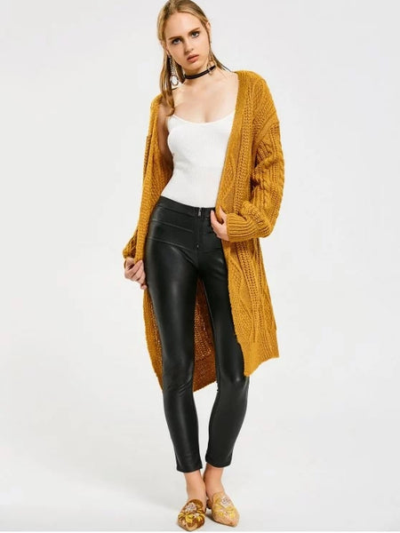Stunning Loose Cable Knit Open Front Cardigan