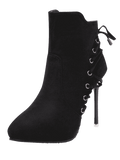 Trendy Pointed Toe Eyelet Stiletto Ankle Boots