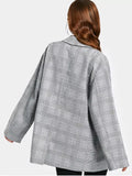 Stunning Long Sleeve Buttoned Checked Blazer