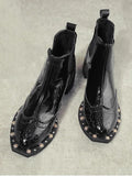 Pretty Rivet Wingtip Ankle Boots