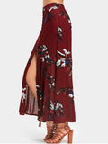 Trendy High Waisted Floral Print Maxi Skirt
