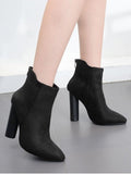 Trendy Chunky Faux Suede Ankle Boots