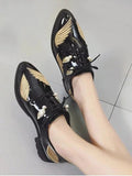 Stunning Embroidery Faux Pearl Wing Flat Shoes