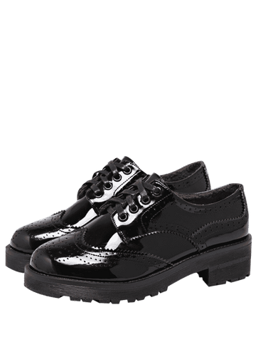 Trendy Wingtip Contrast Color Brogues Flat Shoes