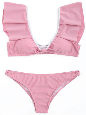 Trendy Ruffle Scoop Bikini Set