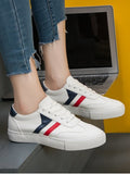 Trendy Striped Contrasting Color Skate Shoes