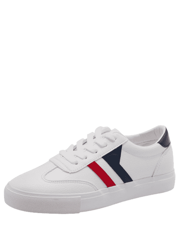 Trendy Striped Contrasting Color Skate Shoes