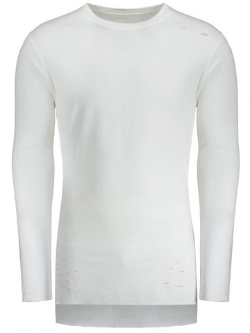 Trendy Distressed High Low Hem Longline T-shirt