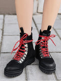 Trendy Metal Detail Platform Short Boots