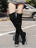 Fashion Wedge Heel Tie Back Over The Knee Boots