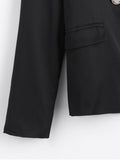 Trendy Faux Pockets Button Embellished Blazer