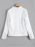 Trendy Faux Pockets Button Embellished Blazer