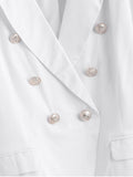 Trendy Faux Pockets Button Embellished Blazer
