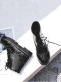 Fashion Lace Up Wingtip Ankle Boots