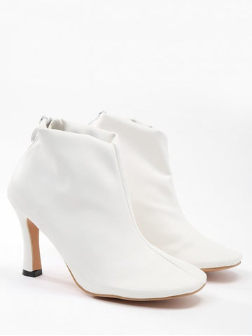 Trendy Stiletto Back Zip Pointed Toe Boots