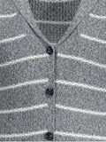 Trendy Shawl Collar Striped Cardigan