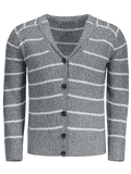 Trendy Shawl Collar Striped Cardigan